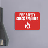 Classic Framed Plus Fire Safety Check Required Door or Wall Sign | Safety and Maintenance