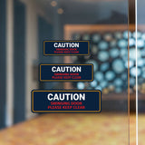 Standard Plus Caution Swinging Door Please Keep Clear Wall or Door Sign | Home & Office Décor