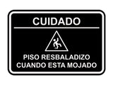 Signs ByLITA Classic Framed Cuidado: Piso Resbaladizo cuando esta mojado Door or Wall Sign Easy Installation | Health And Safety | Building And Hospitality