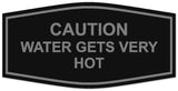Signs ByLITA Fancy Caution Water Gets Very Hot Sign | Durable Plastic | Vibrant Colors | Powerful Foam Tape