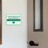 Classic Framed Plus Your Health is Our Priority – Let Us Know How We Can Help Door or Wall Sign | Medical Facility Greeting & Reception