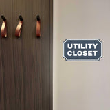 Notched Standard Utility Closet Wall or Door Sign | Facilities and Rooms Sign