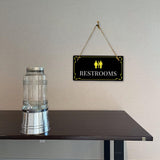 Restrooms 5x10 Hanging Plus Wall or Door Sign | Home & Office Decor