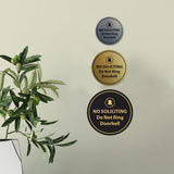 Circle No Soliciting Do Not Ring Doorbell Wall or Door Sign