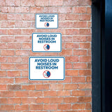 Classic Framed Plus Avoid Loud Noises In Restroom Door or Wall Sign | Bathroom Signs