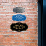 Signs ByLITA Victorian Please Wear Clean Flip Flops Or Slippers Wall or Door Sign