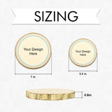 Customer Interaction Rustic Wood Discs – Natural Bark-Edge with a Sleek Black Acrylic Easel