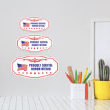 Victorian Plus Proudly Served: Honor Within Wall or Door Sign | Honor Veterans with Military Signs | US Pride | Businesses and Homes