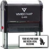 Vivid Stamp Your helping hand has been a real blessing Self-Inking Rubber Stamps