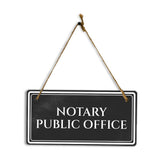 Notary Public Office 5" x 10" Hanging Wall or Door Sign | Legal and Court House Rustic Twine Signage