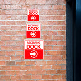 Square Plus Receiving Dock Right Arrow Wall or Door Sign | Health & Safety Warehouse Business Signage