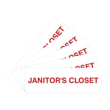 Basic Janitor's Closet Door/Wall Sign (Multipack)