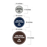 Circle Use Head Protection Wall or Door Sign