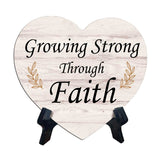 Reflective Religious Quote Signs Heart Table Sign with Acrylic Stand (6x5")