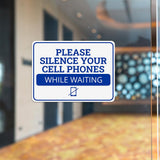 Classic Framed Plus Please Silence Your Cell Phones While Waiting Door or Wall Sign | Medical Facility Greeting & Reception