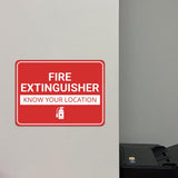 Classic Framed Plus Fire Extinguisher – Know Your Location Door or Wall Sign | Health and Safety Workplace Warning