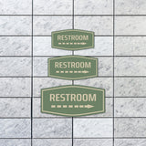 Fancy Plus Restroom (Right Arrow) Wall or Door Sign | Business and Workplace Bathroom Signage