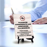 Customer Notification Bilingual Table Signs with Acrylic Stand (6x8“)