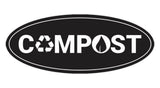 Signs ByLITA Oval Compost Sign - Laser-Engraved Lettering | Durable ABS Plastic | Vibrant Colors | Powerful Foam Tape