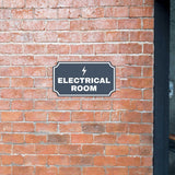 Notched Standard Electrical Room Wall or Door Sign | Facilities and Rooms Sign