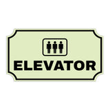 Notched Standard Elevator Wall or Door Sign | Facilities and Rooms Sign