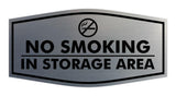 Signs ByLITA Fancy No Smoking in Storage Area Sign Easy Installation Elegant Design Wall or Door Sign