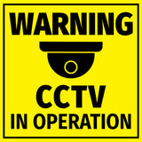 Square Plus Warning CCTV In Operation Wall or Door Sign | Home and Business Security