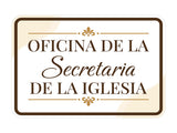 Classic Framed Plus Oficina de la Secretaria de la Iglesia — Church Secretary's Office Door or Wall Sign | Spanish - Church Room & Area Signs