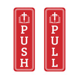 Signs ByLITA Vertical Push and Pull Door Signs (Bible and Cross) Door Sign