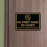 Classic Framed No Street Shoes on Courts — Wall or Door Sign | Sport Court & Field - Sign