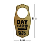 Day Sleeper Do Not Knock Door Hanger | House or Business Door Sign