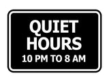 Signs ByLITA Classic Framed, Quiet Hours 10 pm to 8 am Wall or Door Sign (Multipacks)