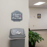 Heritage Plus If Trash is Full Please Empty Wall or Door Sign | Shared Space Hygiene Signage