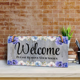 Welcome Please Remove Your Shoes 5x10 Hanging Wall or Door Sign