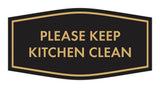 Signs ByLITA Fancy Please Keep Kitchen Clean Sign - Kitchen Signs | Durable Material | Cleaning Reminder | Easy Installation Wall or Door Sign