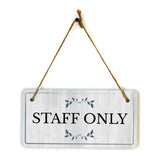 Access & Entry Control | Rustic White Wood 5 x 10" Hanging Signs