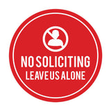 Circle No Soliciting Leave Us Alone Wall or Door Sign
