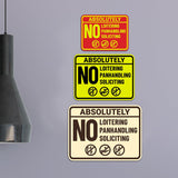 Signs ByLITA Classic Framed Absolutely No Loitering No Panhandling No Soliciting Wall or Door Sign