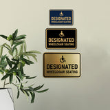 Signs ByLITA Classic Framed Designated Wheelchair Seating Wall or Door Sign