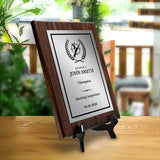Shooting Customizable Wooden Award Plaque | Easel Mount Option | Achievement and Recognition Personalizable Plaques