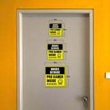 Square Plus Noobs Beware: Pro Gamer Inside Wall or Door Sign | Easy Installation | Gaming Room Signage