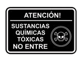 Signs ByLITA Classic Framed Atención Sustancias Químicas Tóxicas No entre Door or Wall Sign Easy Installation | Health And Safety | Building And Hospitality