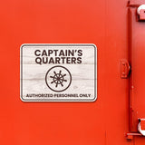 Classic Framed Plus Captain's Quarters Authorized Personnel Only Door or Wall Sign | Boats & Yachts Signage