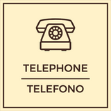 Signs ByLITA Square Telephone Door or Wall Sign | Spanish Bilingual Office Business Signs