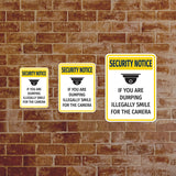 Portrait Round Plus Security Notice If You Are Dumping Illegally Smile For The Camera Door or Wall Sign | Health & Safety Signage