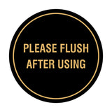 Circle Please Flush After Using Wall or Door Sign