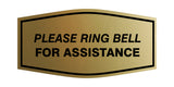 Fancy Please Ring Bell for Assistance Wall or Door Sign