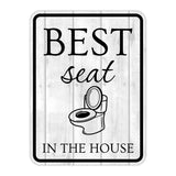 Portrait Round Plus Best Seat In The House Wall or Door Sign | Funny Novelty Home Signs | Home Reminders For Families