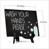 Signs ByLITA Wash Your Hands Please, Hygiene Table Sign, 6" x 8"