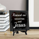 Religious Home Decor 5"x 5" Square Table Sign With Acrylic Easel